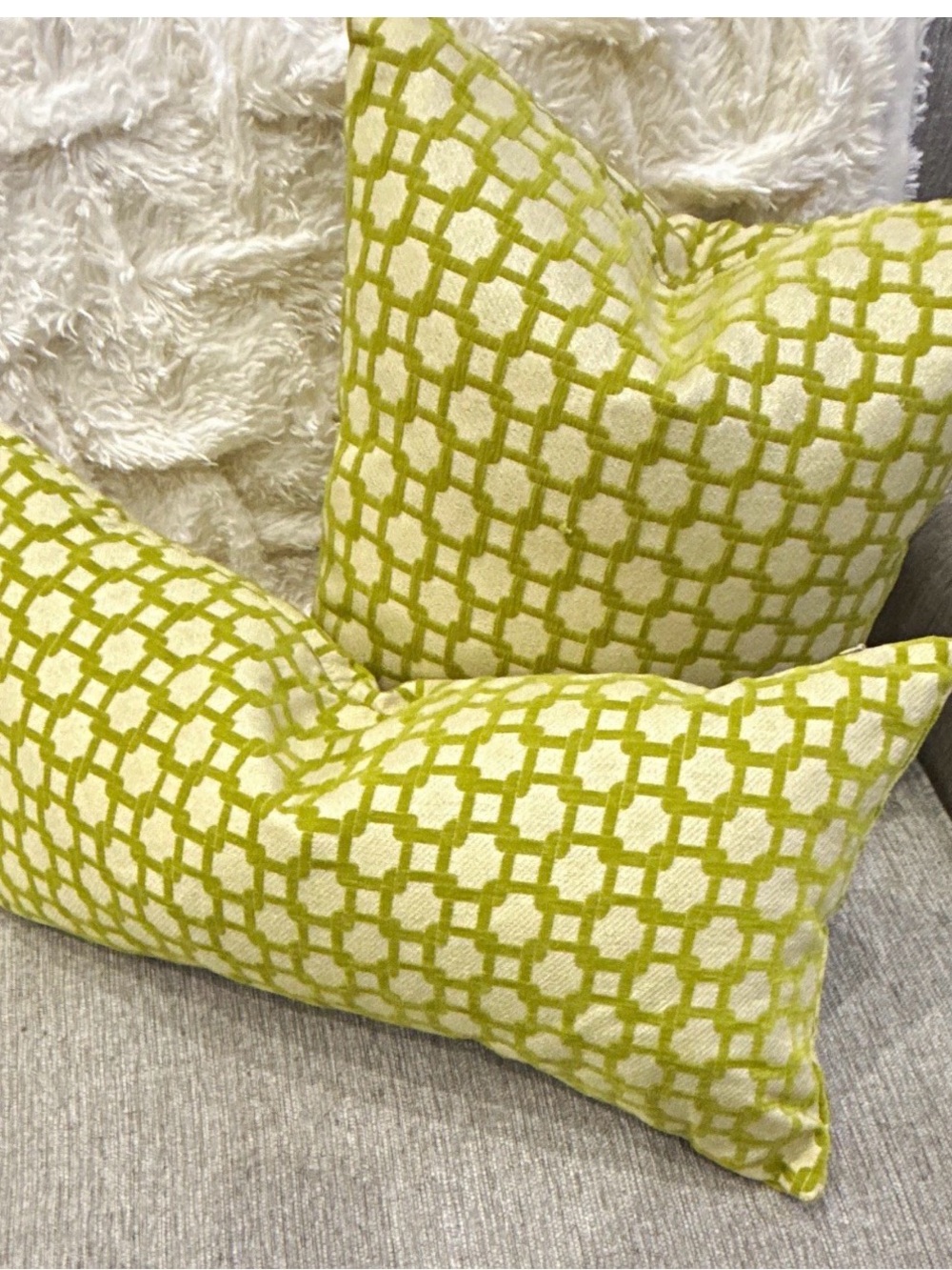 Source Unknown Lime Green Geometric Accent Pillow